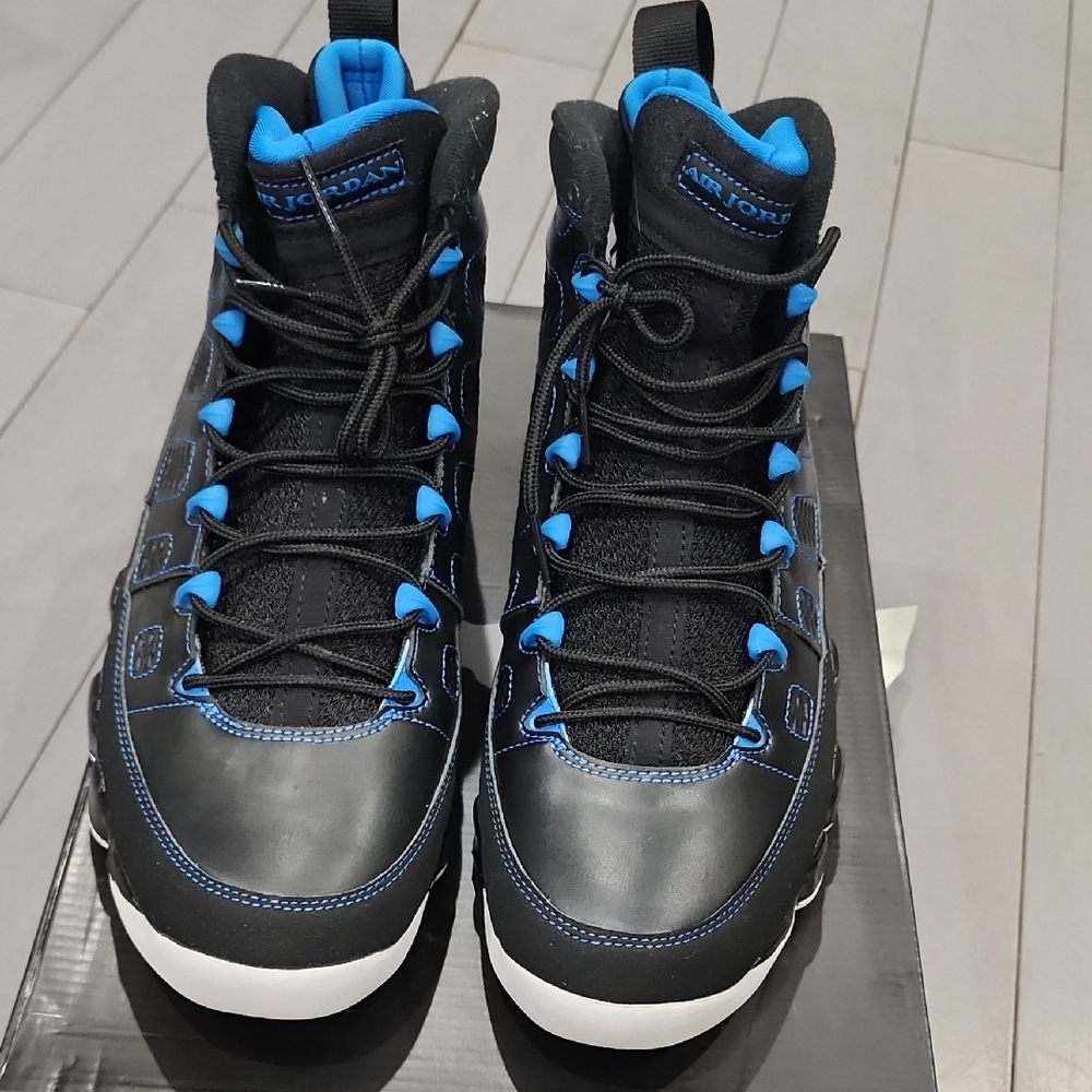 Black and Blue High-Top Sneakers